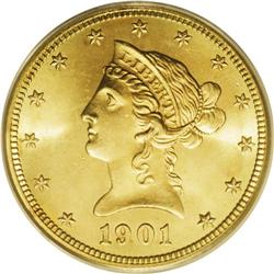 1901-S $10 MS66 PCGS. A highly appealing Premium Gem w 