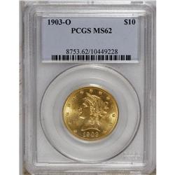 1903-O $10 MS62 PCGS. A fully lustrous and exactingly 