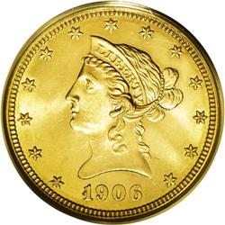 1906-D $10 MS64 PCGS. The Denver Mint struck the Liber 