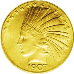 1907 $10 Wire Rim MS65 PCGS. This is a Gem quality rep 