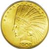 Image 1 : 1908 $10 Motto MS63 PCGS. Pretty yellow-gold surfaces 