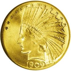 1909-S $10 MS64 NGC. A condition rarity within the Ind 