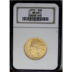 1910 $10 MS63 NGC. Select and nicely struck with lustr 