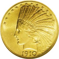 1910 $10 MS64 NGC. An eye-catching example with even g 