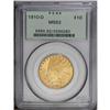 Image 1 : 1910-D $10 MS62 PCGS. This lightly abraded gold type c 