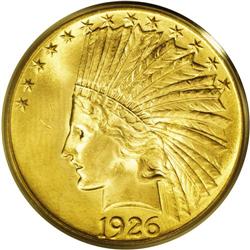 1926 $10 MS65 PCGS. The second most common Indian Head 