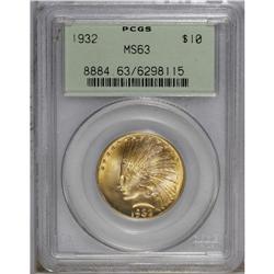 1932 $10 MS63 PCGS. The borders are apricot-gold, whil 