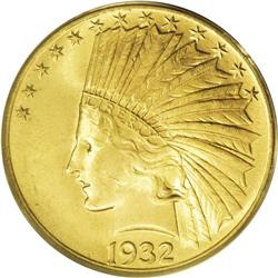 1932 $10 MS64 PCGS. Many gold coins display matte-like 