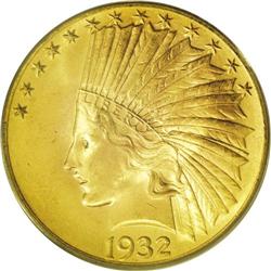1932 $10 MS64 PCGS. Pleasing luster shines on the surf 