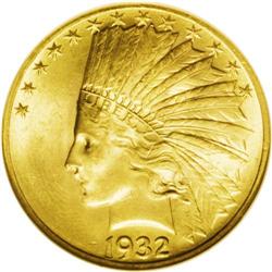 1932 $10 MS64 NGC. Classic American gold coins are art 