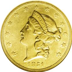 1851-O $20 AU55 NGC. Survivors of this issue include n 