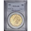 Image 3 : 1852 $20 AU58 PCGS. This is a gorgeous near-Mint examp 