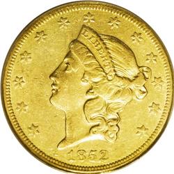 1852-O $20 AU53 PCGS. The 1852-O double eagle is simil 