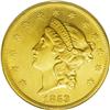 Image 1 : 1853/2 $20 AU55 ANACS. FS-301. The trace of an underdi 