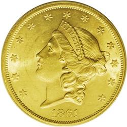 1861 $20 MS61 PCGS. The nature of type coins for Type 