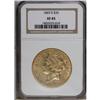 Image 1 : 1865-S $20 XF45 NGC. A straw-gold Choice XF example th 