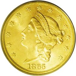 1865-S $20 MS64 PCGS. Brother Jonathan 485. Prior to t 