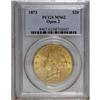Image 3 : 1873 $20 Open 3 MS62 PCGS. The Open 3 variety of 1873 