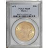 Image 3 : 1873 $20 Open 3 MS63 PCGS. The Open 3 1873 is the most 
