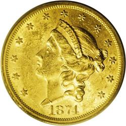 1874-S $20 MS61 PCGS. This is a bright, flashy double 