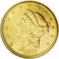 1875-CC $20 MS61 NGC. A strict Uncirculated example an 