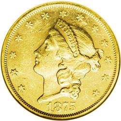 1875-S $20 MS61 Prooflike NGC. The present piece is th 