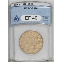 1876-CC $20 XF40 ANACS. A significantly marked orange- 