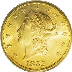 1882-CC $20 MS62 PCGS. It appears that the 1882-CC was 