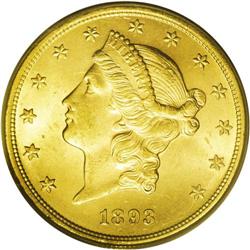 1893 $20 MS64 PCGS. The 1893 is among the many Liberty 