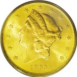 1893-S $20 MS64 PCGS. The opportunity to acquire a Cho 