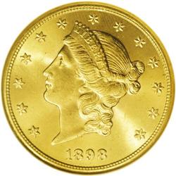 1898-S $20 MS65 NGC. This is one of the most beautiful 