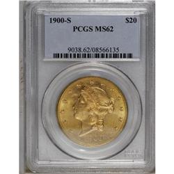 1900-S $20 MS62 PCGS. The devices are boldly defined a 