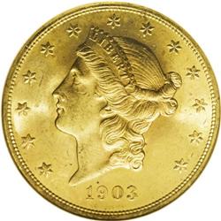 1903 $20 MS65 NGC. This frosty Gem is an impressive ex 