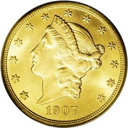 1907-D $20 MS65 PCGS. This issue is popular as the las 