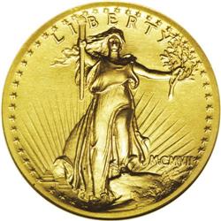 1907 $20 High Relief, Wire Rim--Cleaned--ANACS. AU55 D 