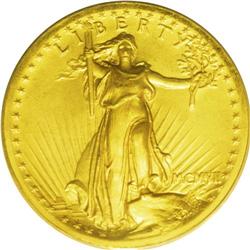 1907 $20 High Relief, Wire Rim MS62 PCGS. This piece m 