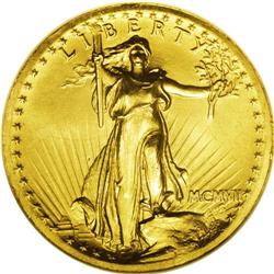 1907 $20 High Relief, Wire Rim MS64 NGC. When the Mint 