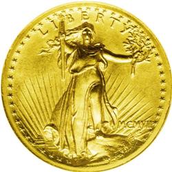 1907 $20 High Relief, Wire Rim MS64 NGC. A piece that 