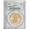 Image 3 : 1907 $20 High Relief, Wire Rim MS65 PCGS. The scene is 