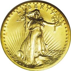 1907 $20 High Relief, Wire Rim MS65 PCGS. Although the 