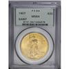 Image 1 : 1907 $20 Arabic Numerals MS64 PCGS. Peach accents appe 
