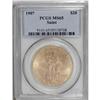 Image 3 : 1907 $20 Arabic Numerals MS65 PCGS. Pumpkin-orange cen 