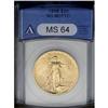 Image 1 : 1908 $20 No Motto MS64 ANACS. Highly lustrous and soli 