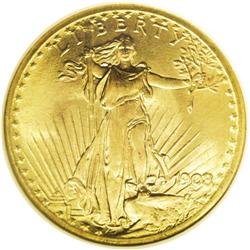 1908 $20 No Motto MS66 NGC. Ex: Wells Fargo. The media 