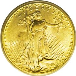 1908 $20 No Motto, Wells Fargo MS66 PCGS. Short Rays O 