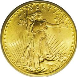 1908 $20 No Motto, Wells Fargo MS66 PCGS. Short Rays O 