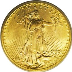 1908 $20 No Motto, Wells Fargo MS66 PCGS. Short Rays O 