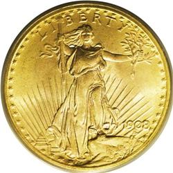 1908 $20 No Motto, Wells Fargo MS66 PCGS. Ex: Wells Fa 