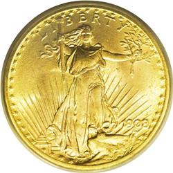 1908 $20 No Motto MS66 PCGS. Ex: Wells Fargo Nevada Go 