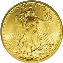 1908 $20 No Motto, Wells Fargo MS66 PCGS. Short Rays O 